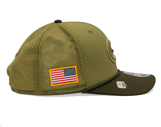 Kšiltovka New Era - NFL25 "Salute to Service" - 9SEVENTY Stretch-Snap  Bay Packers