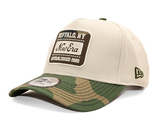 Kšiltovka New Era - Branded Camo Patch 9FORTY A-Frame - Stone / Woodland Camo