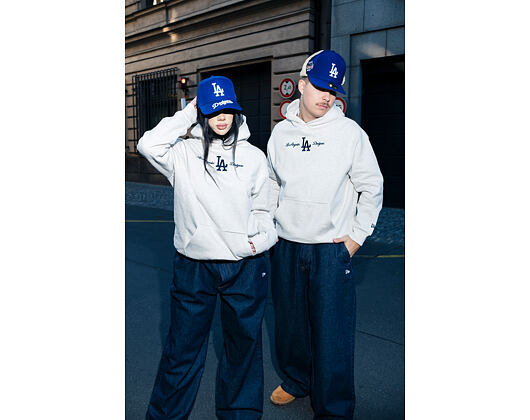 Mikina New Era - MLB Graphic Oversized Hoody - LA Dodgers - Heather Grey