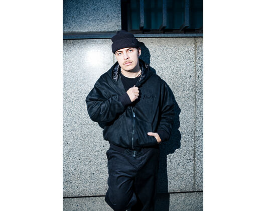 Bunda New Era - NBA Suede Hooded Jacket - LA LAkers - Black