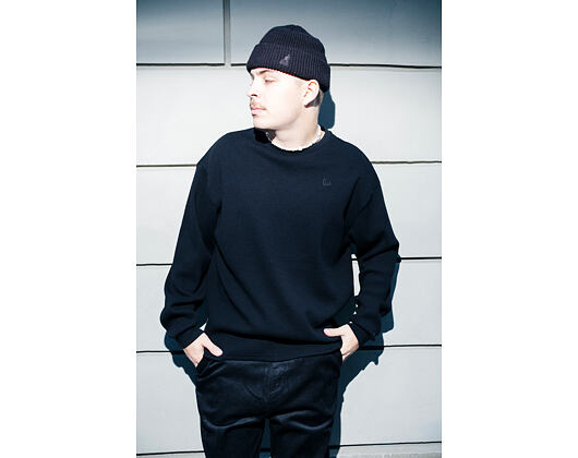 Triko New Era - Branded Longsleeve Waffle Tee - Black