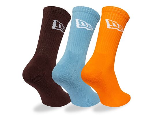 Ponožky New Era - Flag Crew Socks 3pk - Brown / Blue / Orange