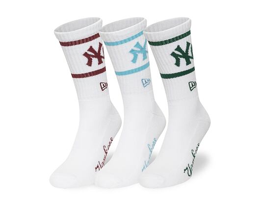 Ponožky New Era - MLB Crew Socks 3pk - NY Yankees - White