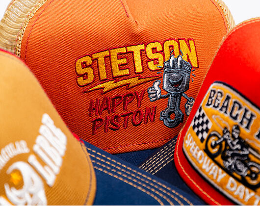 Kšiltovka Stetson - Trucker Cap Piston - Navy/Burned Orange