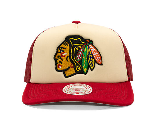 Kšiltovka Mitchell & Ness - NHL Vintage Block Trucker - Chicago Blackhawks - Cream