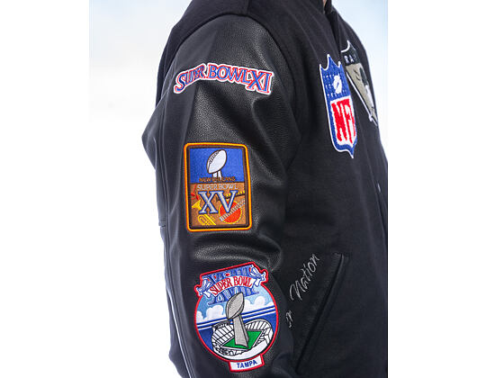 Bunda Mitchell & Ness - NFL Blackout Collection Varsity Jacket Oakland Raiders - Black