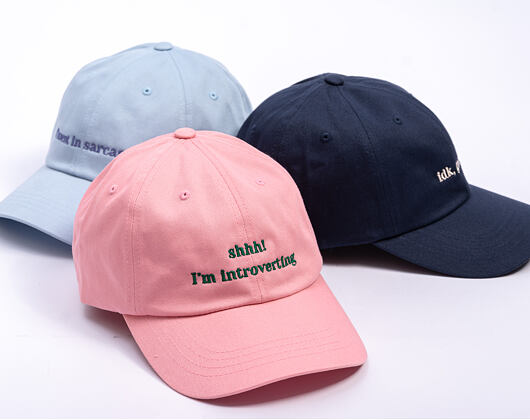 Kšiltovka 8by8 - Dadcap - "shhh! I'm introverting" - Baby Pink/Green