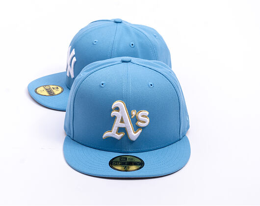 Kšiltovka New Era - MLB Seasonal 59FIFTY - Oakland Athletics - Sky Blue / Pink UV