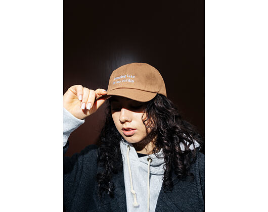 Kšiltovka 8by8 - Dadcap - "running late is my cardio" - Brown/Sky Blue