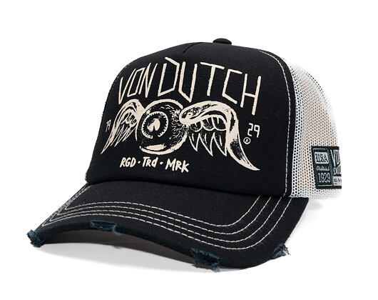 Kšiltovka Von Dutch - Trucker - Eye Out Side Patch Black/White