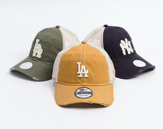 Kšiltovka New Era - MLB Cotton Canvas Trucker 9TWENTY - LA Dodgers - Dusted Ochre
