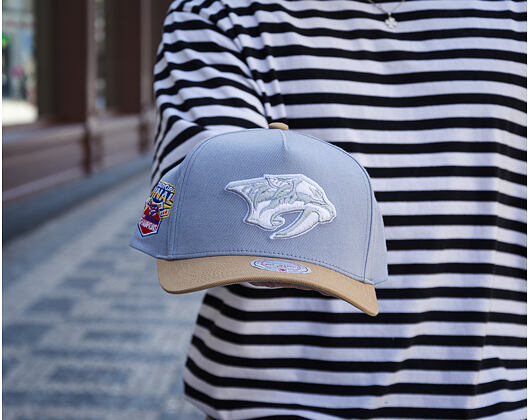 Kšiltovka Mitchell & Ness  - NHL Frosted Peak - Pro Pinch - Nashville Predators - Blue/Brown