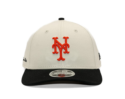 Kšiltovka New Era - MLB Side Script 9FORTY M-CROWN - NY Mets - Cream / Black