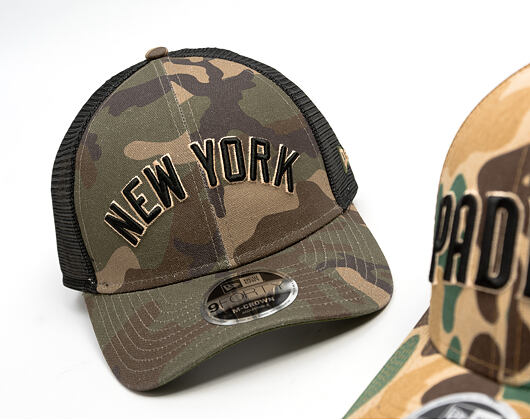 Kšiltovka New Era - MLB Wordmark Camo 9FORTY M-CROWN - NY Yankees - Woodland Camo