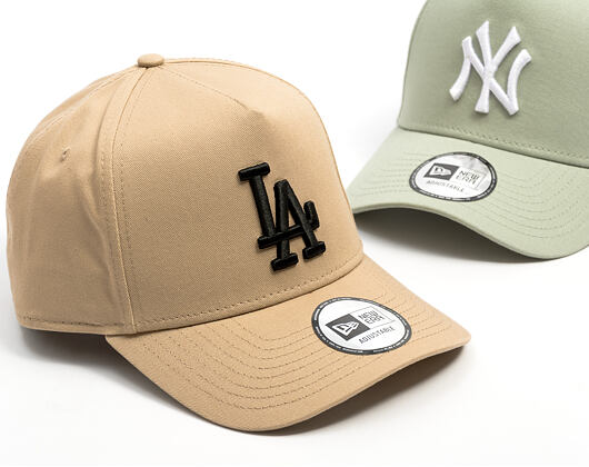 Kšiltovka New Era - MLB Essential 9FORTY A-Frame - LA Dodgers - Camel / Black