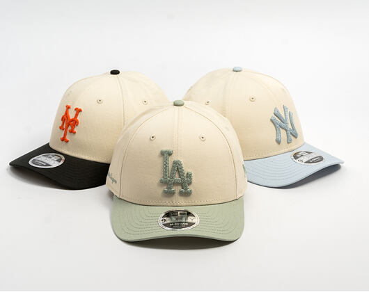 Kšiltovka New Era - MLB Side Script 9FORTY M-CROWN - LA Dodgers - Cream / Pastel Green