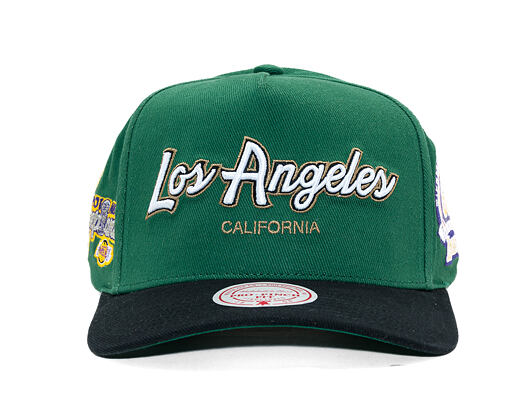 Kšiltovka Mitchell & Ness - NBA - La Script 2.0 - Los Angeles Lakers - Green/Black