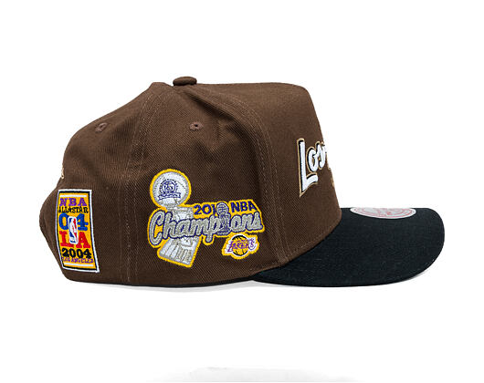 Kšiltovka Mitchell & Ness - NBA - La Script 2.0 - Los Angeles Lakers - Brown/Black