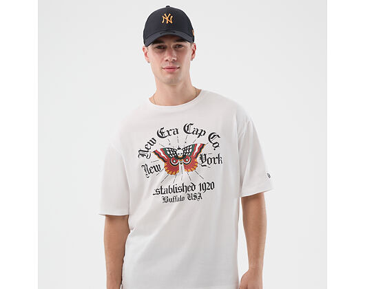 Triko New Era - Branded Oversized Graphic Tee - White