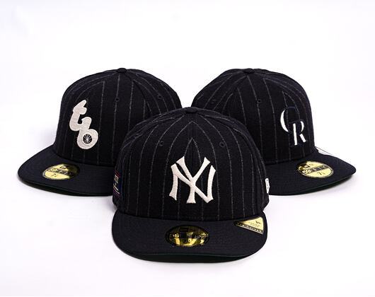 Kšiltovka New Era - MLB Moon Cooperstown 59FIFTY - NY Yankees - White And Navy Pinstripe