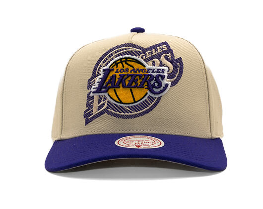 Kšiltovka Mitchell & Ness - Off Tilted - NBA - Los Angeles Lakers - Off White