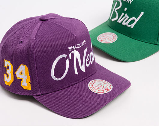 Kšiltovka Mitchell & Ness - Player Script Hwc - NBA - Los Angeles Lakers - Shaquille O'Neal - Purple