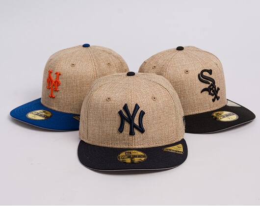 Kšiltovka New Era - MLB "Summer Twine" 59FIFTY - NY Yankees - Team Color / Open Market Tan
