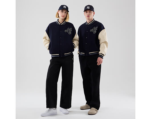 Bunda New Era - Branded Oversized Varsity Jacket - Navy
