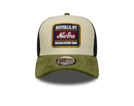 Kšiltovka New Era - Branded Patch Cord 9FORTY A-Frame Trucker - Cream / New Olive