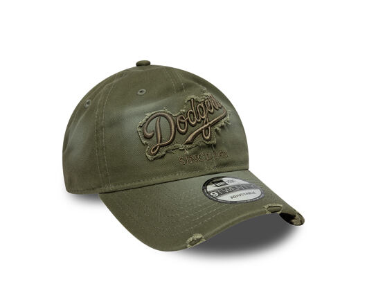 Kšiltovka New Era - MLB Distressed Wordmark 9TWENTY - LA Dodgers - New Olive