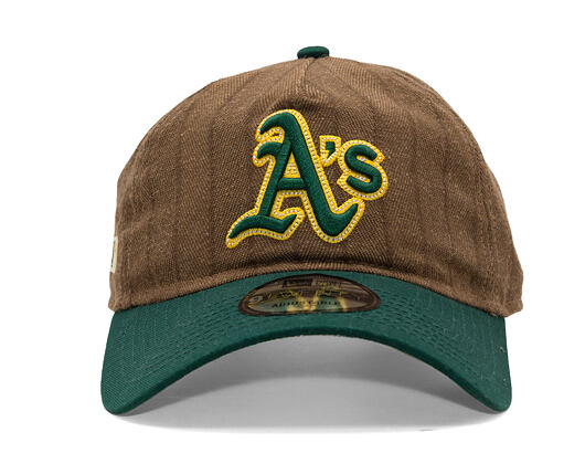 Kšiltovka New Era × Three Looms - Chestnut Pinstripe 9TWENTY A-Frame - Oakland Athletics
