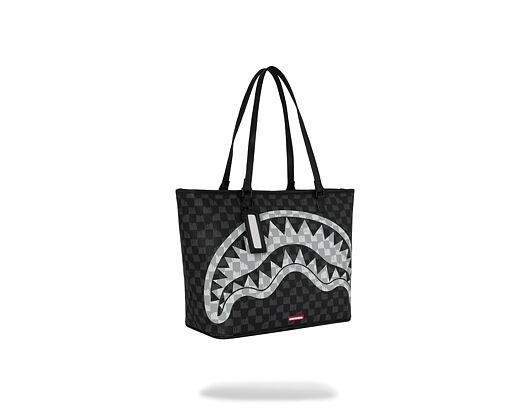 Taška Sprayground - Black And White Drip Check Shark Tote