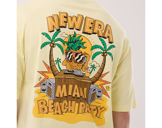 Triko New Era - Branded Beach Party Graphic Oversized Tee - Yellow