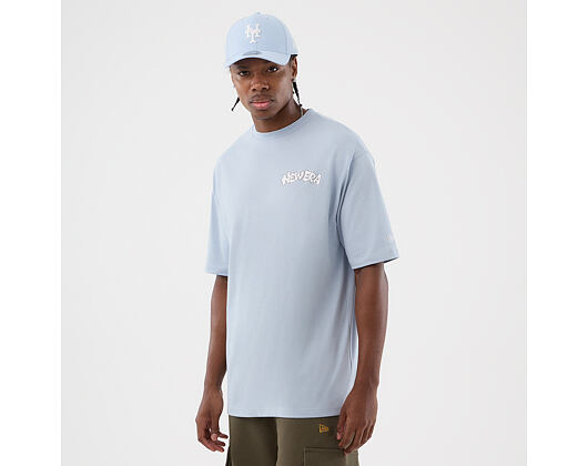 Triko New Era - Branded Block Party Graphic Oversized Tee - Sky Blue
