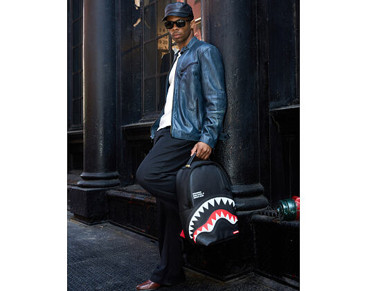 Batoh Sprayground - Shark Central Black Embroidered Shark Backpack