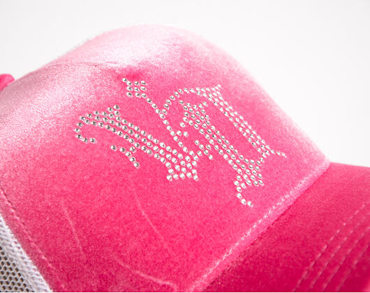 Dámská Kšiltovka Von Dutch - Baseball - Velvet Rhinestone Logo - White / Pink