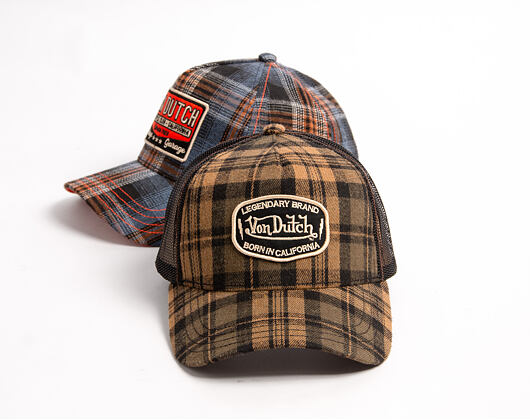 Kšiltovka Von Dutch - Baseball - Checkered Patch - Brown
