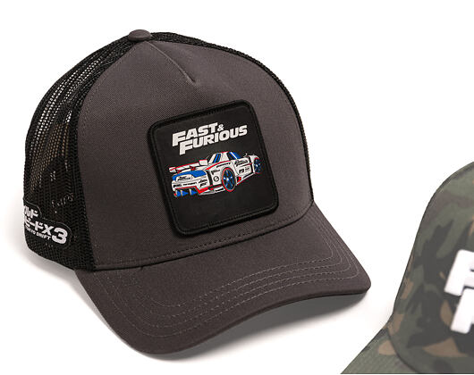 Kšiltovka Capslab - Fast & Furious Trucker - Tokyo Drift - Grey / Black