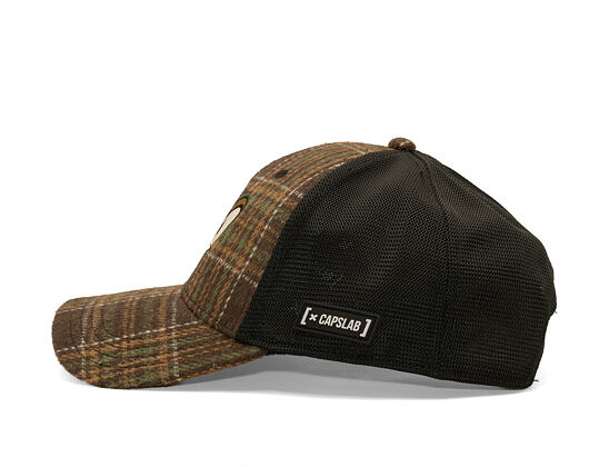 Kšiltovka Capslab - Tom & Jerry Trucker - Jerry Wink Checkered - Brown / Black