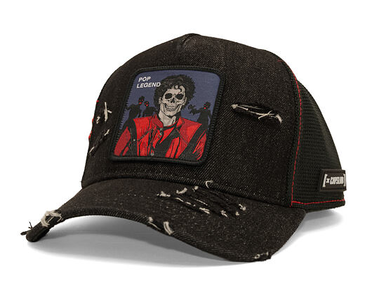 Kšiltovka Capslab - Thriller Pop Legend Trucker - Distressed Black Denim