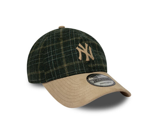 Kšiltovka New Era - MLB Mix Check 9TWENTY - NY Yankees - Stone / Cilantro Green