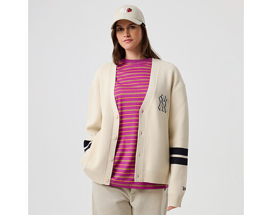 Svetr New Era - MLB Knit Cardigan - NY Yankees - Cream