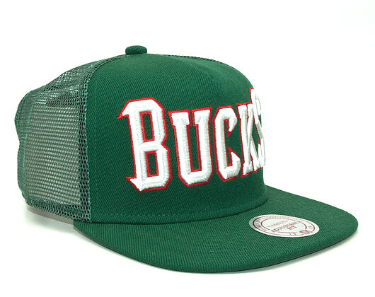 Kšiltovka Mitchell & Ness Court Trucker Milwaukee Bucks Green Snapback