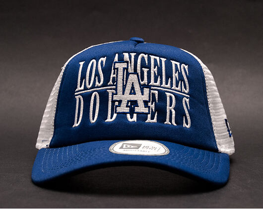 Kšiltovka New Era Trucker Word Stack Los Angeles Dodgers Dark Royal/Gray Snapback