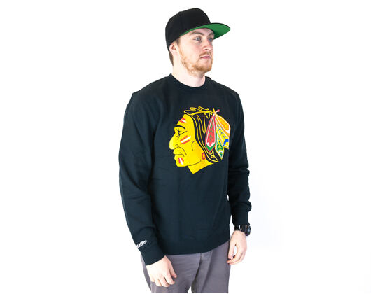 Mikina Mitchell & Ness Chicago Blackhawks Team Logo Crewneck Black