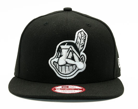 Kšiltovka New Era League Basic Cleveland Indians Black/White Snapback