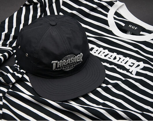 Triko s Dlouhým Rukávem HUF Thrasher Stripe Black