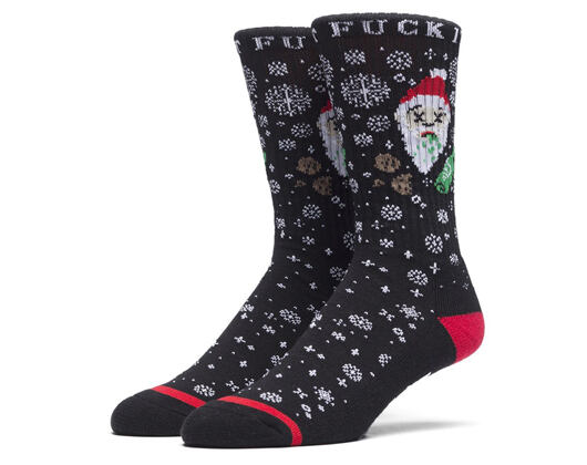 Ponožky HUF Boozing Santa Crew Black