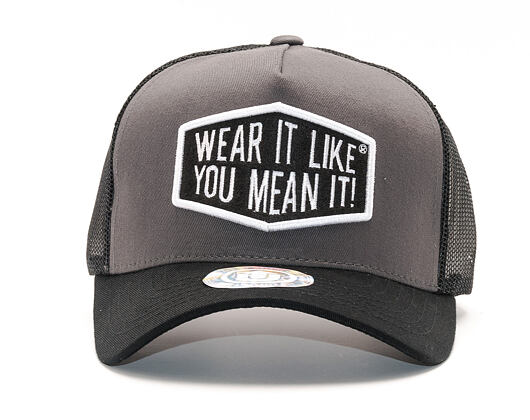 Kšiltovka UPFRONT Skate Baseball Trucker Grey/Black Snapback