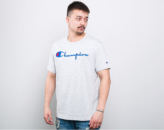 Triko Champion Crewneck T-Shirt Classic Logo Grey 210972